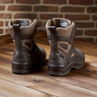 Универсальные кожаные Берцы с мембраной / Летние Ботинки на двухкомпонентной подошве коричневые размер 48 - изображение 5
