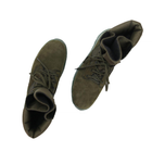 Чоловічі зимові Черевики на шнурівці з натуральної шкіри / Високі Берці з утеплювачем Slimtex зелені розмір 44 - зображення 3