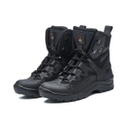 Универсальные кожаные Берцы с мембраной / Летние Ботинки на двухкомпонентной подошве черные размер 43 - изображение 6
