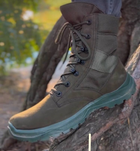 Мужские зимние Ботинки на шнуровке из натуральной кожи / Высокие Берцы с утеплителем Slimtex зеленые размер 40 - изображение 7