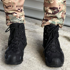 Демисезонные мужские Ботинки Single Sword с мембраной / Нубуковые водонепроницаемые Берцы черные размер 39 - изображение 3