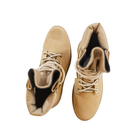 Мужские зимние Ботинки на шнуровке из натуральной кожи / Высокие Берцы с утеплителем Slimtex койот размер 41 - изображение 4