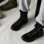 Высокие Летние Берцы из натуральной кожи / Ботинки в черном цвете размер 38 - изображение 4