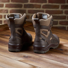 Универсальные кожаные Берцы с мембраной / Летние Ботинки на двухкомпонентной подошве коричневые размер 49 - изображение 5