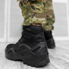 Водостойкие мужские Ботинки Single Sword со стелькой EVA / Нубуковые Берцы на резиновой подошве черные размер - изображение 3