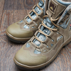 Универсальные кожаные Берцы с мембраной / Демисезонные Ботинки на двухкомпонентной подошве койот пиксель - изображение 4