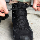 Демисезонные мужские Ботинки Single Sword с мембраной / Нубуковые водонепроницаемые Берцы черные размер 43 - изображение 7