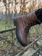 Зимние Берцы Ястреб из натуральной кожи подкладка Airtex / Высокие утепленные ботинки коричневые размер 40 - изображение 8