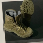 Літні Берці з натуральної шкіри олива / Зносостійкі черевики з нашивкою прапором розмір 48 - зображення 4