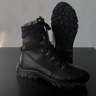 Утепленные Берцы из натуральной кожи / Зимние ботинки с подкладкой Airtex в черном цвете размер 43 - изображение 2