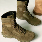 Утеплені Берці з натуральної шкіри з хутряною підкладкою / Зимові черевики у кольорі олива розмір 40 - зображення 3