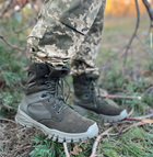 Мужские зимние Ботинки из натуральной кожи на высокой подошве / Берки с утеплителем Slimtex зеленые размер 45 - изображение 8