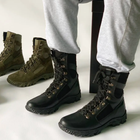Утепленные Берцы из натуральной кожи / Зимние ботинки с подкладкой Airtex в черном цвете размер 48 - изображение 4