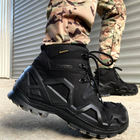 Демисезонные мужские Ботинки Single Sword с мембраной / Нубуковые водонепроницаемые Берцы черные размер 45 - изображение 5