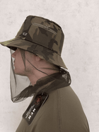Москітна сітка/накомарник на голову під шолом/панаму/кепку, захист від комарів/мошок, колір олива, на резинці - зображення 4