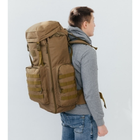 Армійський рюкзак тактичний 70 л Водонепроникний туристичний рюкзак. Колір: койот - зображення 3
