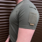 Мужская футболка прямого кроя с липучками под шевроны олива размер L - изображение 4