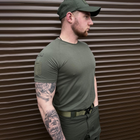 Мужская футболка прямого кроя с липучками под шевроны олива размер XL - изображение 2