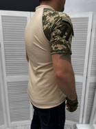Износостойкая Крепкая Мужская футболка с молнией Coolmax / Поло койот пиксель размер L - изображение 4