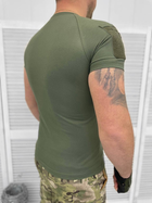 Мужская футболка приталенного кроя с липучками под шевроны хаки размер 2XL - изображение 3