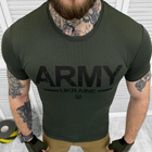 Мужская футболка CoolPass приталенного кроя с патриотическим принтом олива размер M - изображение 2