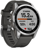 Спортивний годинник Garmin Fenix 7S Standard Edition Silver with Graphite Band (010-02539-01) - зображення 3