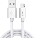 Kabel Savio CL-167 USB-A - micro-USB 2 A 3 m Biały (SAVKABELCL-167) - obraz 1