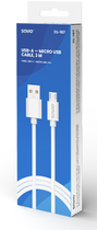Kabel Savio CL-167 USB-A - micro-USB 2 A 3 m Biały (SAVKABELCL-167) - obraz 3
