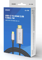 Kabel Savio CL-170 USB Type-C - HDMI v2.0b 1 m (SAVKABELCL-170) - obraz 3