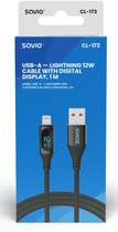 Kabel Savio CL-173 USB - Lightning z wyświetlaczem 1 m (SAVKABELCL-173) - obraz 2