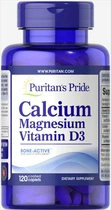 Кальцій Магній Вітамін Д, Calcium Magnesium with Vitamin D, Puritan's Pride, 120 капсул (PTP-16154)