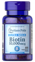 Біотин, Biotin, Puritan's Pride, 10.000 мкг, 100 капсул (PTP-51464)