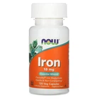 Железо, Iron, Now Foods, 18 мг, 120 капсул, (NOW-01443)