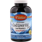 Риб'ячий жир з печінки тріски, Cod Liver Oil Gems, Carlson Labs, лимон, 1000 мг, 300 капсул (CAR-01393)