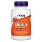 Биотин, Biotin, Now Foods, 5000 мкг, 120 капсул, (NOW-00474)