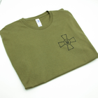 Чоловіча футболка з Гербом ЗСУ (S), футболка з бавовни, армійська футболка хакі ЗСУ - зображення 1