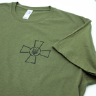 Чоловіча футболка з Гербом ЗСУ (S), футболка з бавовни, армійська футболка хакі ЗСУ - зображення 4
