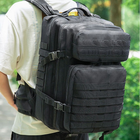 Вместительный походный мужской рюкзак с системой MOLLE 50 л черный - изображение 4