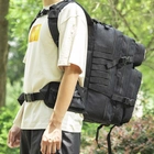 Вместительный походный мужской рюкзак с системой MOLLE 50 л черный - изображение 9