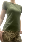 Женская футболка тактическая военная L олива - изображение 3