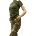 Женская футболка тактическая военная L олива - изображение 7