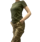 Жіноча футболка тактична військова M олива - зображення 3
