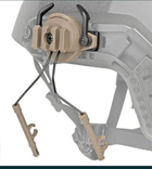 Крепление для тактических активных наушников на шлем fast адаптер койот - изображение 2