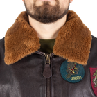 Куртка льотна шкіряна Sturm Mil-Tec Flight Jacket Top Gun Leather with Fur Collar Brown 2XL (10470009) - изображение 3