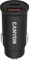Ładowarka samochodowa Canyon C-20-03 PD 30W QC 3.0 18W USB-C USB-A czarna (CNS-CCA20B03) - obraz 1