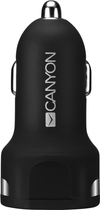 Автомобільний зарядний пристрій Canyon 2USB 2.4A Black-Orange (CNE-CCA04B) - зображення 2