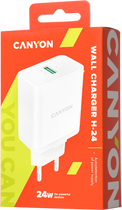 Зарядний пристрій Canyon USB-A QC 3.0 White (CNE-CHA24W) - зображення 4