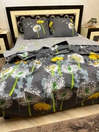 Постільна білизна бавовняна Кульбабка Євро Простирадло на гумці 180x200х20 Бязь Сіра 50 х 70