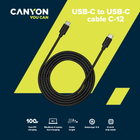 Kabel Canyon C-12 Typ C do Typ C 2 m Czarny (CNS-USBC12B) - obraz 3