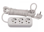 Подовжувач 5м на 3 гнізда із заземленням Luxel (7135)